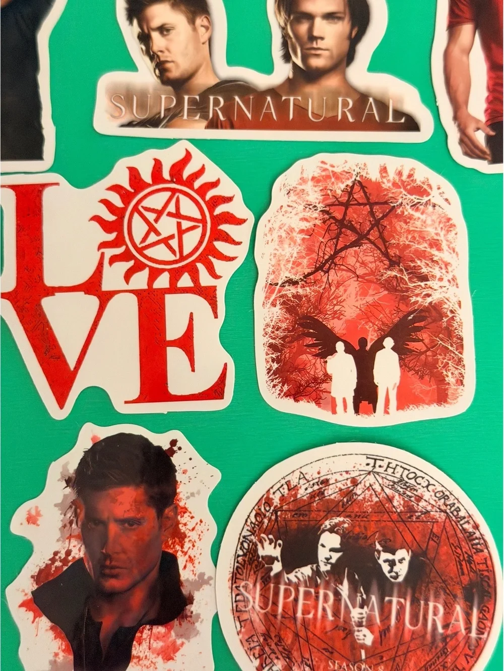 7 pack sticker/decal waterproof Supernatural tv show
